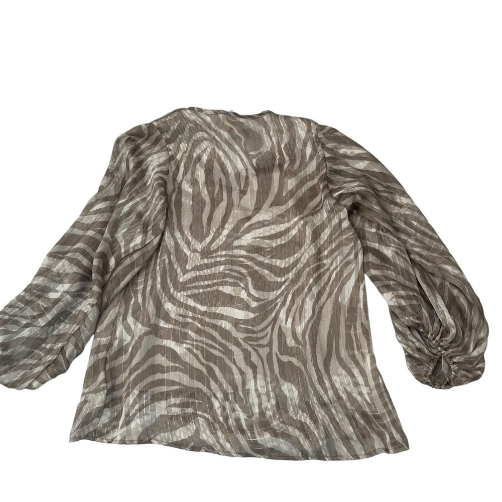 Tyche Long Sleeve Taupe Top NWT Bubble Sleeve T-6834 - Picture 3 of 7